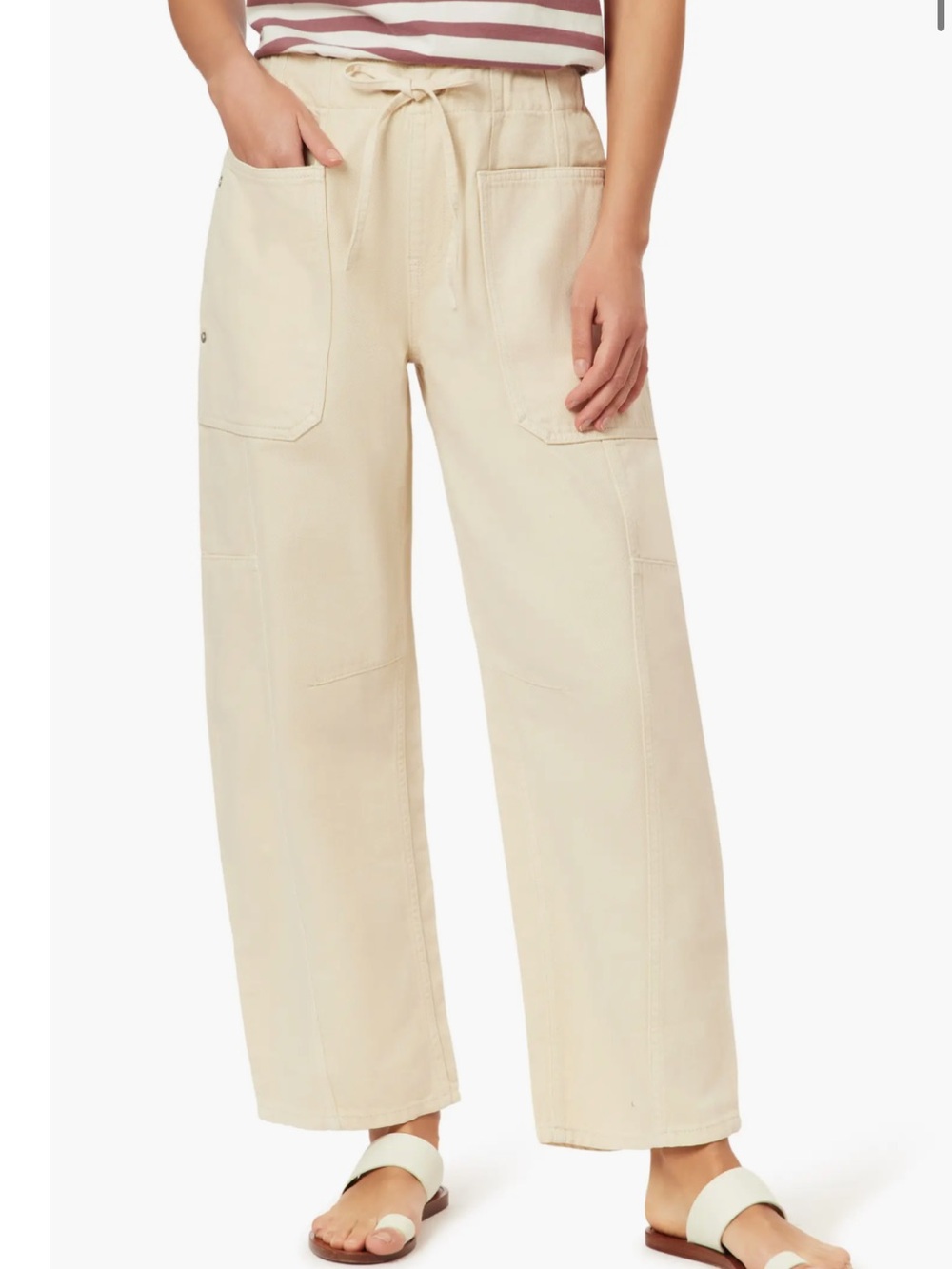 Scotch & Soda Arc Barrel Leg Pull-On Pants White Cap Grey Sz L